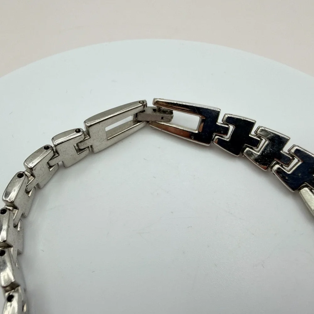 Vintage 90s Silver Tone Breil Edit Bracelet Boho Women's Classic Fashion Jewelry